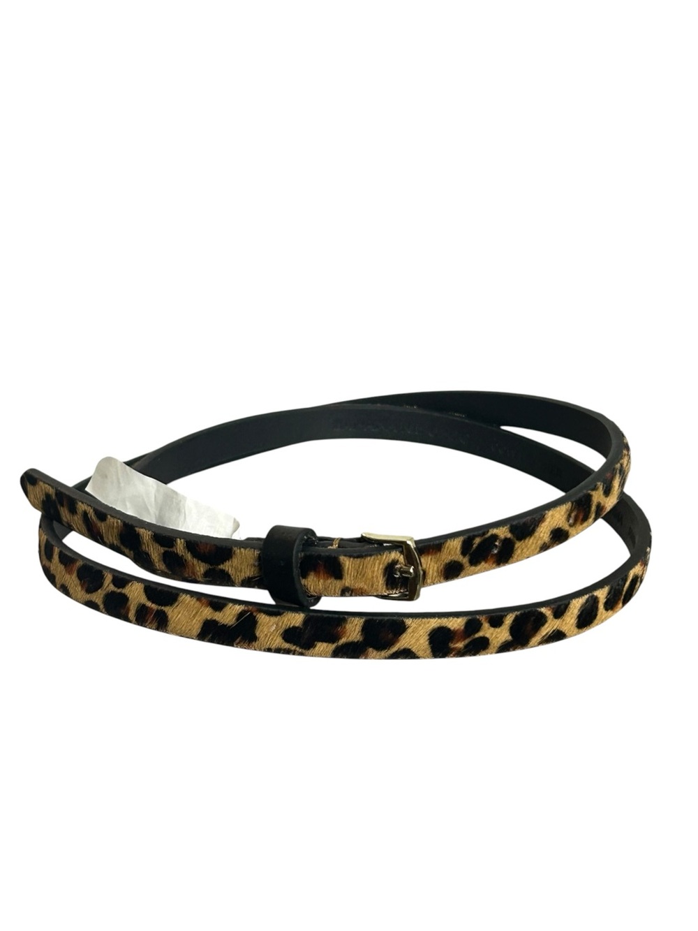 Banana Republic Leopard Calf Hair Leather Skinny Belt L NWT